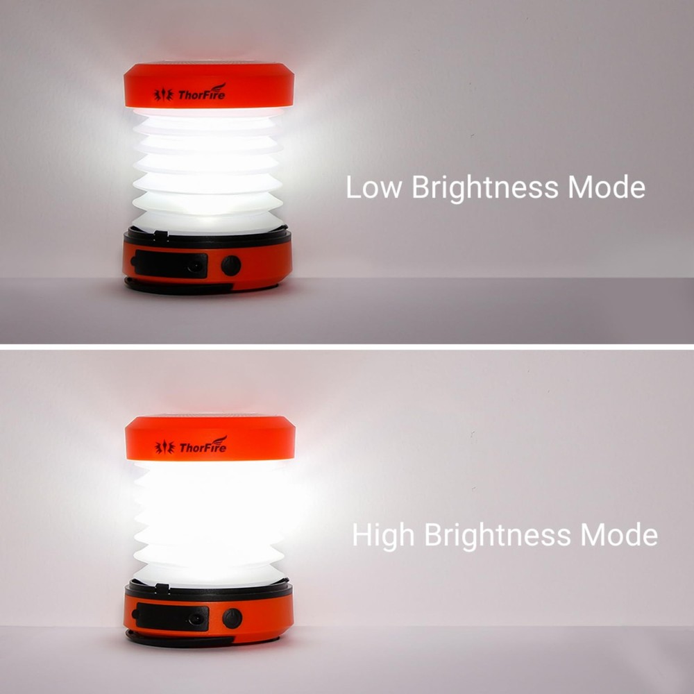THORFIRE Collapsible LED Camping Lantern Rechargeable, Portable Hand Orange