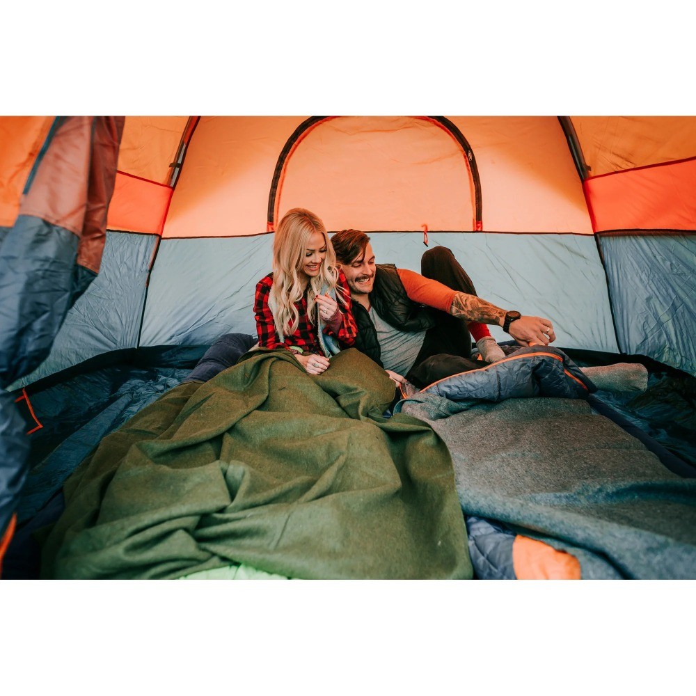 Wool Blend Camp Blankets - Gray