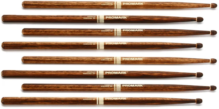 Promark FireGrain Drumsticks - Rebound 5B, 4 pairs