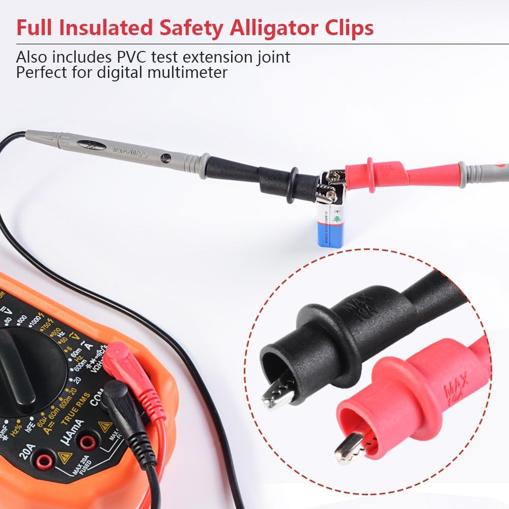 Electrical Multimeter Test Leads Set with Alligator Clips Test Hook Test Probes
