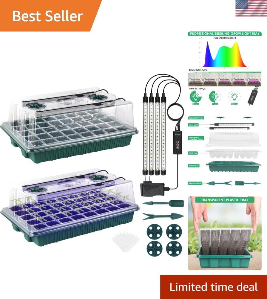 Eco-Friendly 80 Cell Seed Starter Kit with Adjustable Lighting for Indoor Plants