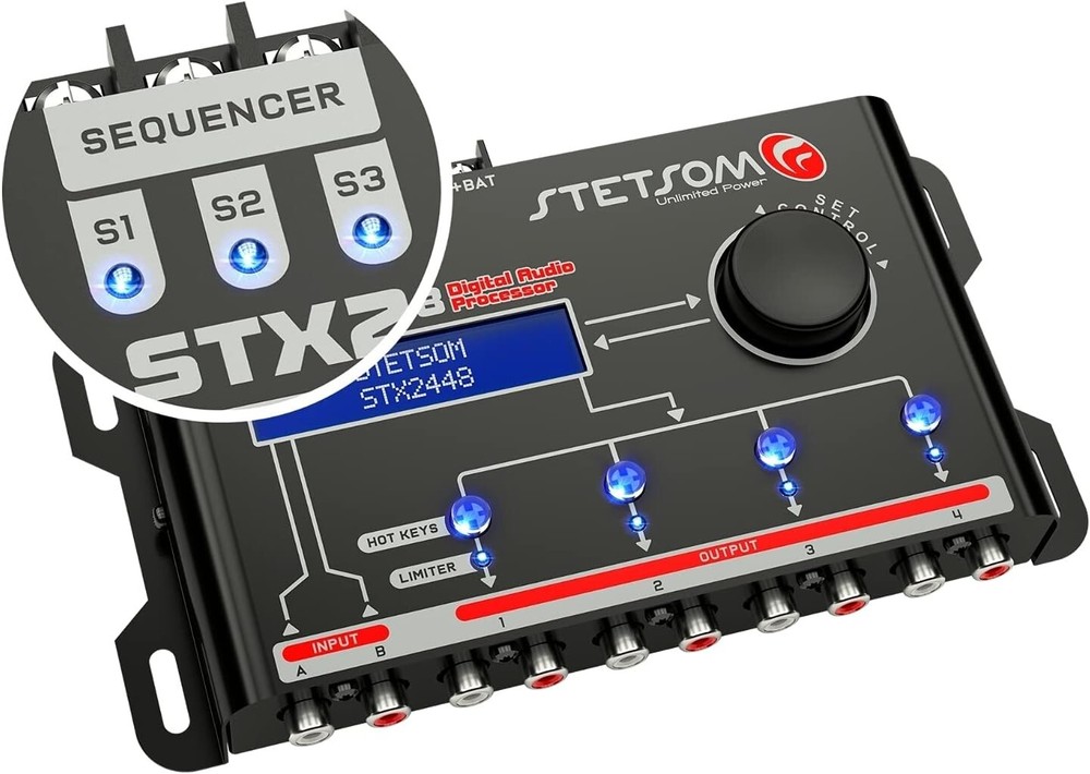 STETSOM STX2448 DIGITAL AUDIO EQUALIZER PROCESSOR CAR AUDIO