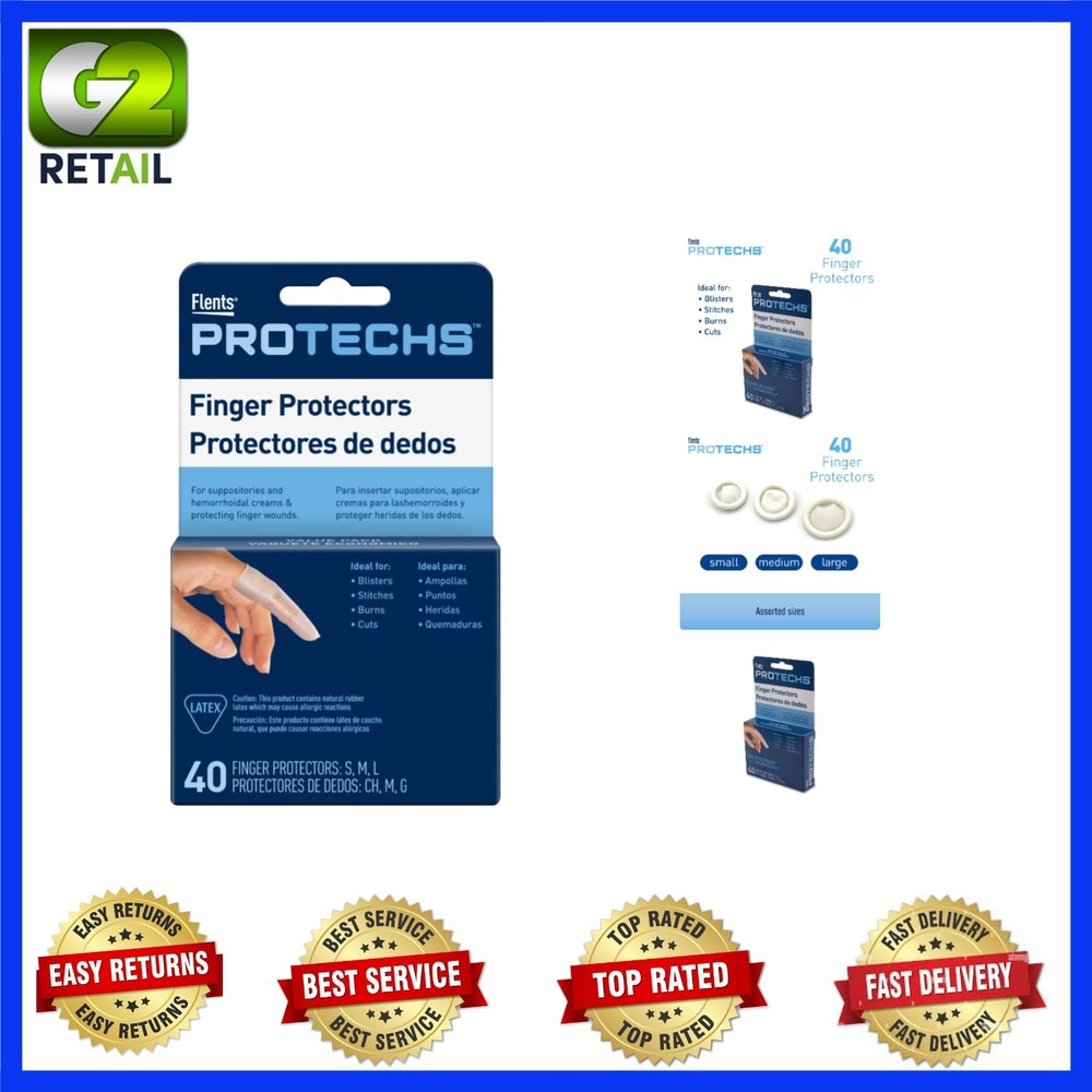 Protechs Finger & Toe Cots - Durable 40 Count Set for Everyday Wound Care