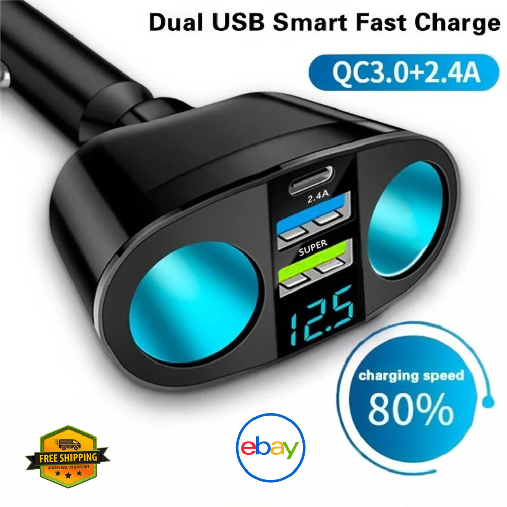 Dual USB PD Car Charger | Fast Charging Adapter for Multiple Devices