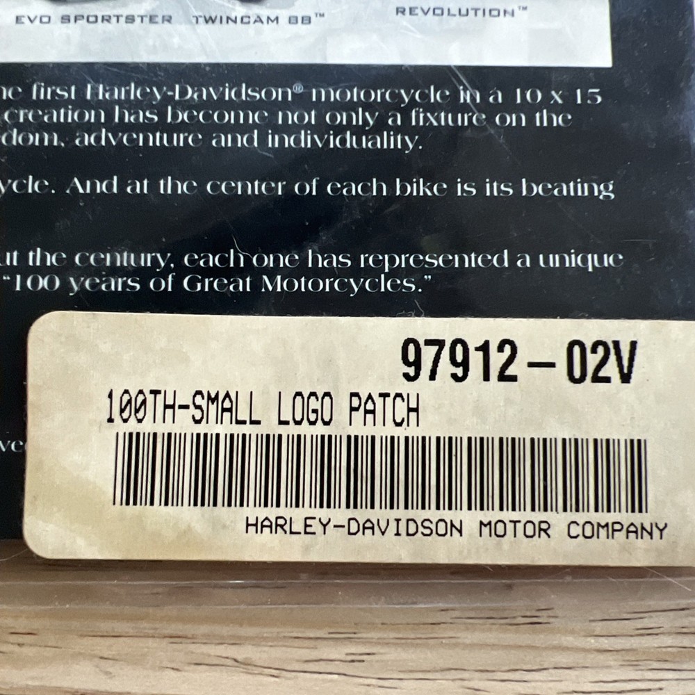 Harley Davidson Patch 100 Year Anniversary NIP