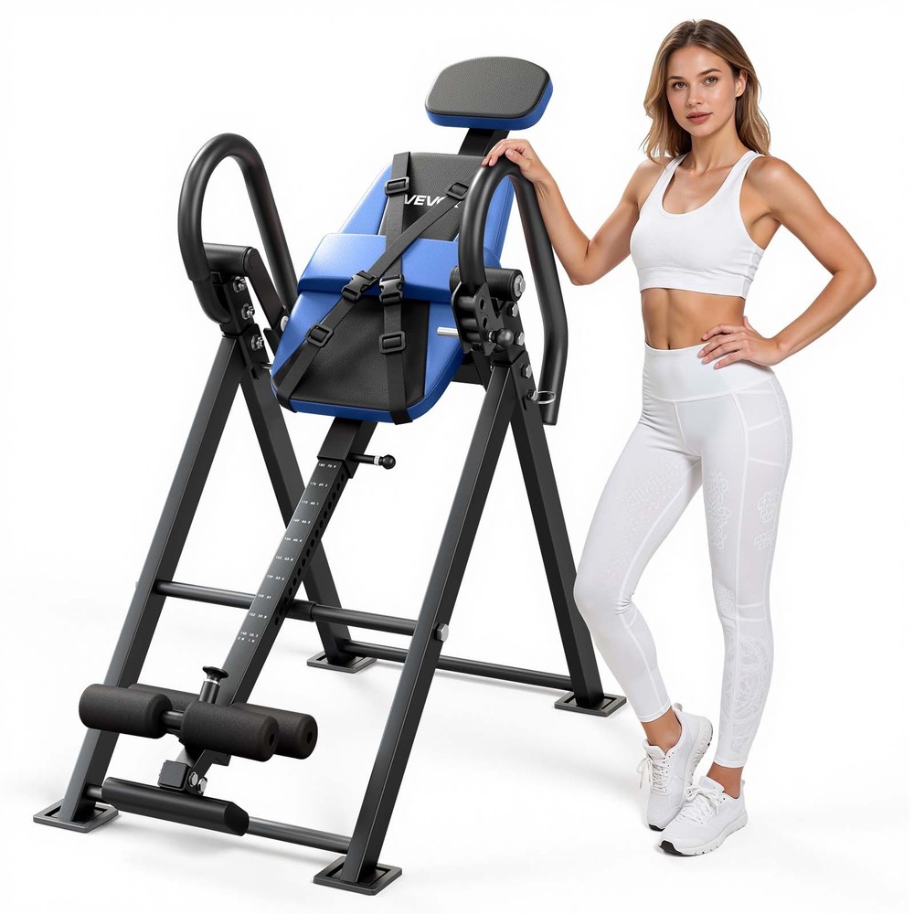 VEVOR Inversion Table 300 lbs Capacity & 3-Level Armrest Pin Adjustment