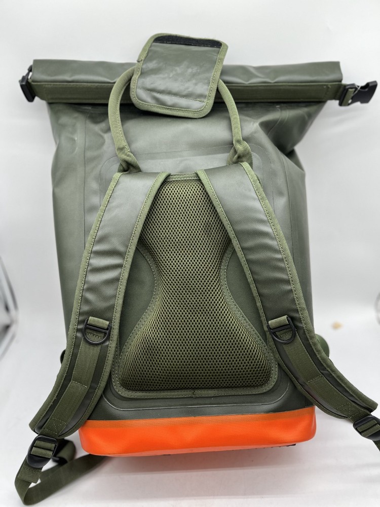 Hunter Target Roll-Top Backpack Cooler -Olive Green/Orange Rubber