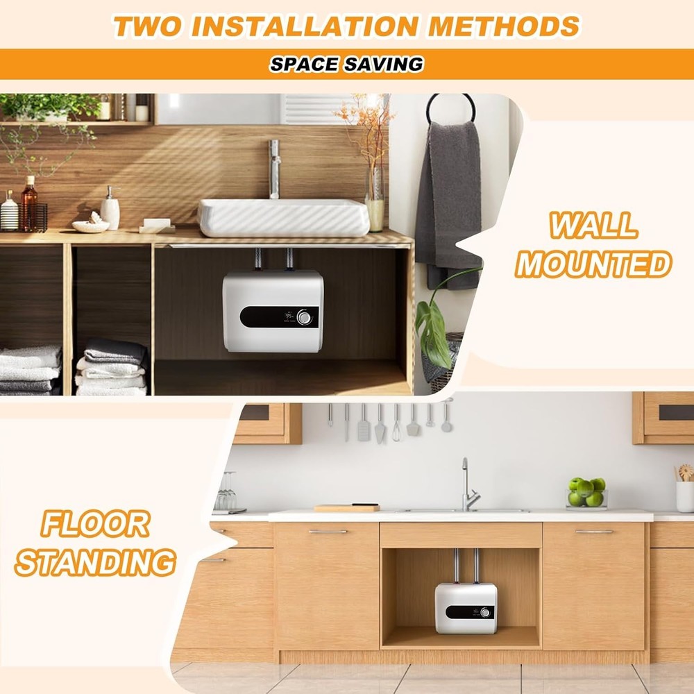 1.6Gal Mini Tank Water Heater 1500W Electric Under Sink 110V Point Use (28)