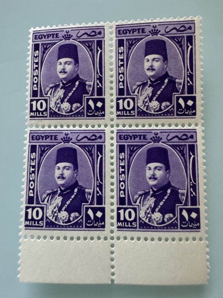 egypt stamps- King Farouk Marshals 6 Blocks Mint Never Hinged