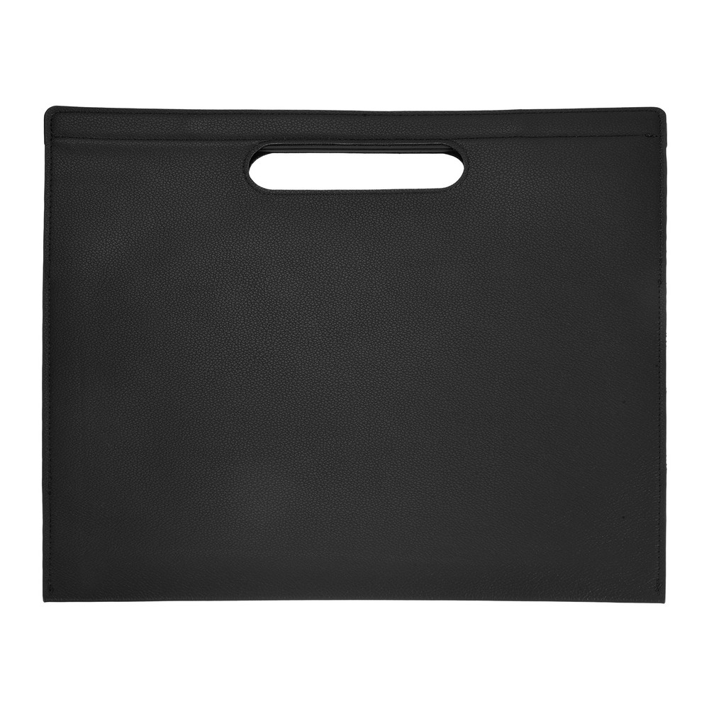 PU Leather A4 File Folder with Magnetic Closure, Black