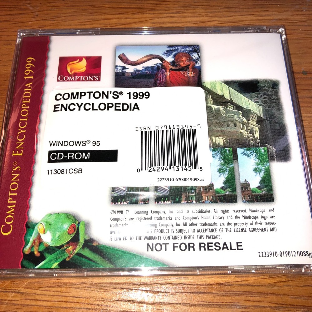 SEALED NEW Compton’s 1999 Encyclopedia Program Disc CD-ROM Windows 95 Reference