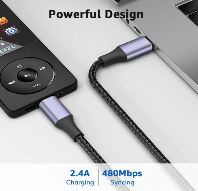 USB C to Mini USB Cable 1FT, [Aluminum Shell, Braided] Durable Mini