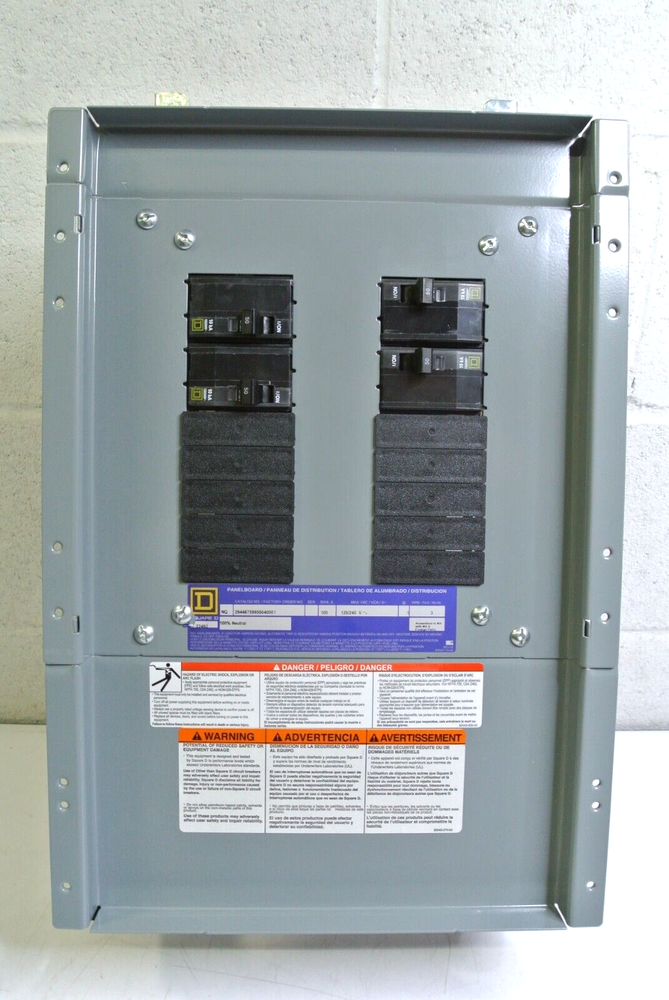 Square D Panel Box 120/240V 1Ph 3W 60Hz 100A