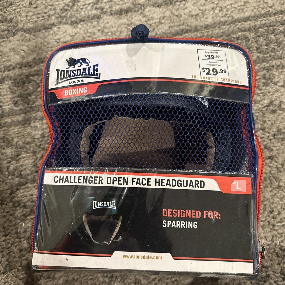 Lonsdale Challenger Open Faced Headguard Black Large