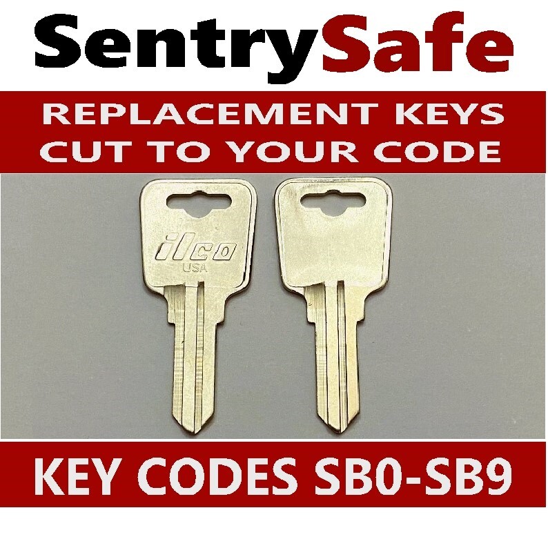 Sentry Safe Replacement Keys Cut to Code Key Codes SB0-SB9