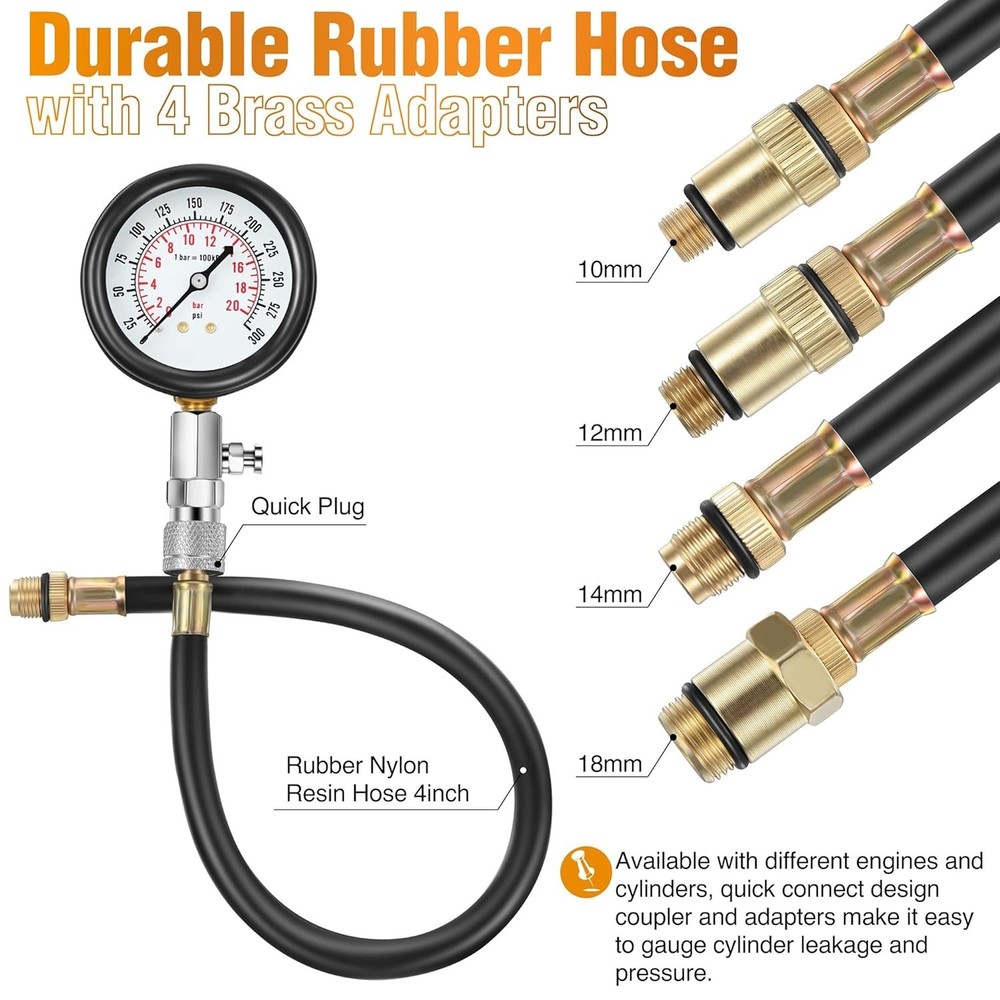 Car Compression Tester Kit with Spark Plug Tester
