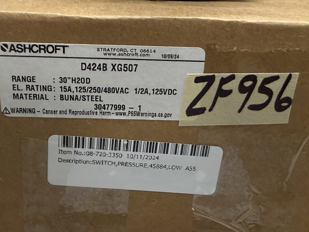 ASHCROFT B424T XG507 PRESSURE SWITCH New
