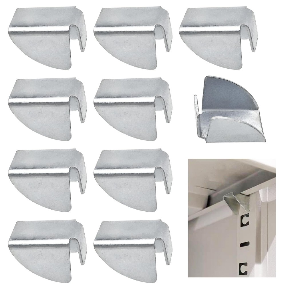 15 PCS Shelf Clips Bracket Replacement for Garage Cabinet, Removable Silver