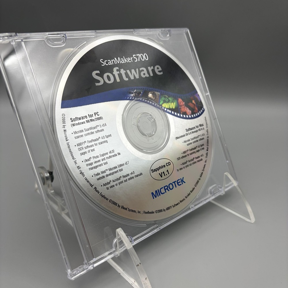 Vintage 2000 Microtek ScanMaker 5700 Software CD Sapphire V1.1 Mac & Windows