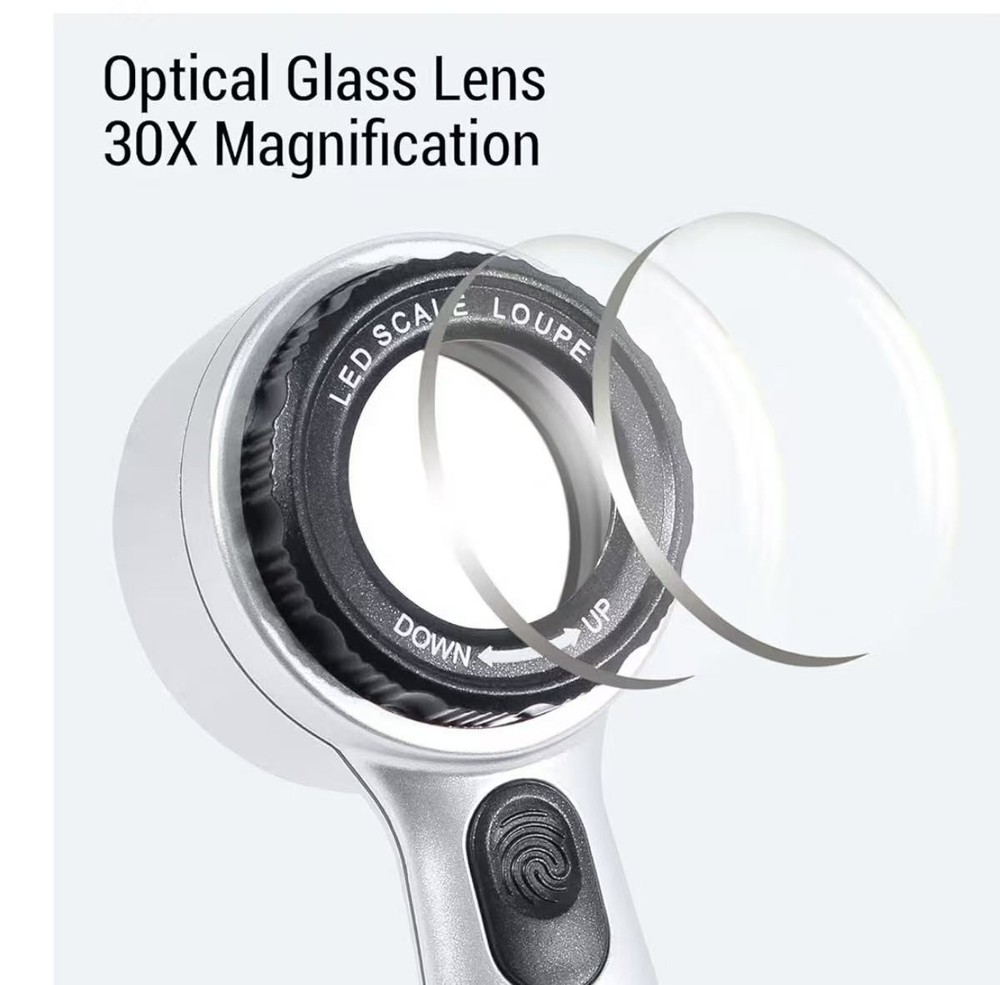 12 LED Rechargeable 30X High Power Magnifier (Model: 8690)