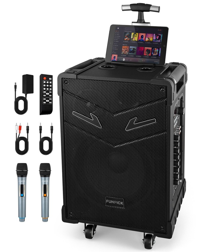 Karaoke Machine - Bluetooth Speaker with Wireless Microphone