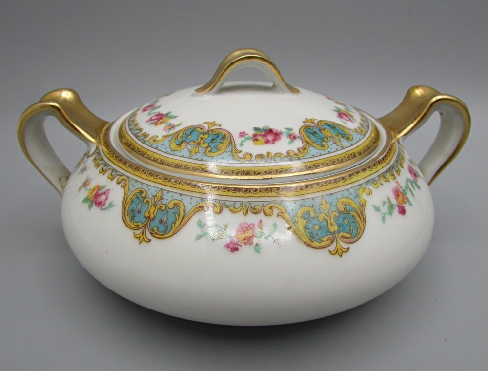 Haviland Juno Covered Sugar - Roses & Scrolls -  Schleiger 729