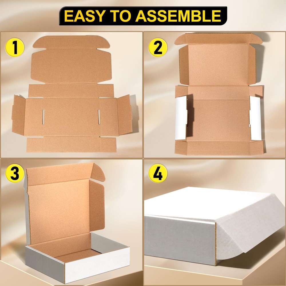 Shipping Boxes, White Corrugated Cardboard Boxes Literature Mailer Boxes Gift...