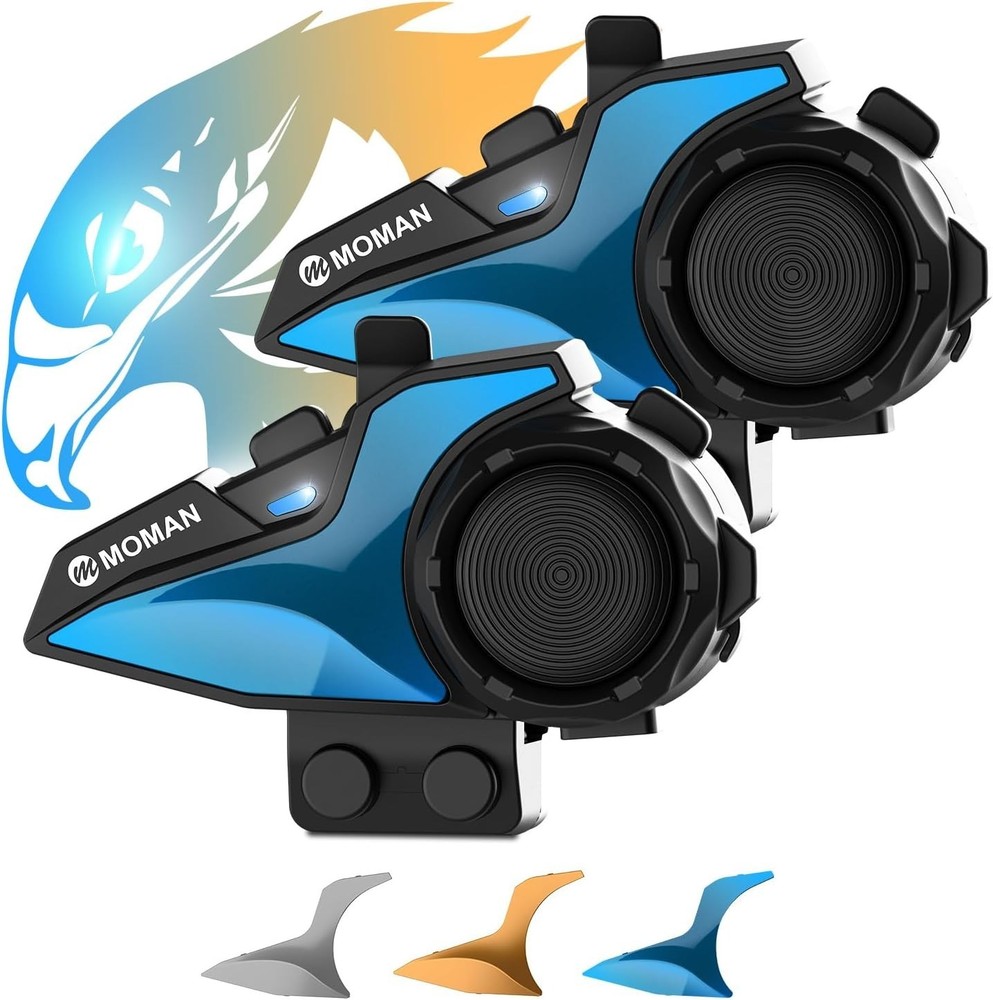 HiFi H2E Motorcycle Communication System - 25 Hour Battery, Eagle Design, 2 Pack