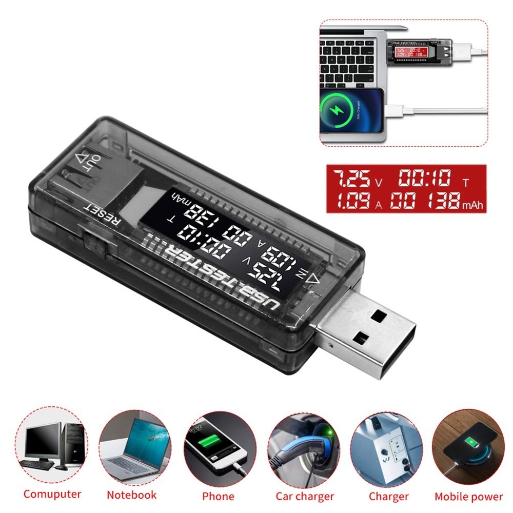 USB Tester, Current, Voltage, Charger, Capacitance, Tester, Voltmeter, Display9159