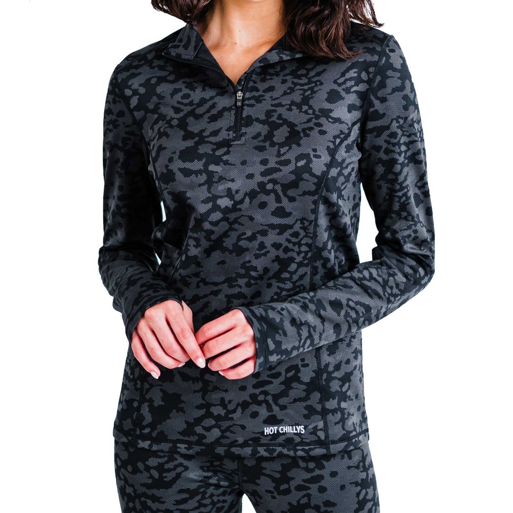 Hot Chillys Patterned Jacquard Zip-T Mid-Layer, L, New with Tags