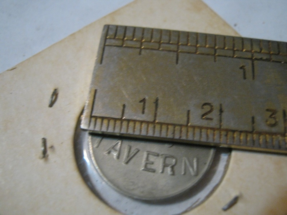 1930s-40s RUSTIC (dot dash dot) TAVERN Token, Flushing? Jasper Indiana?