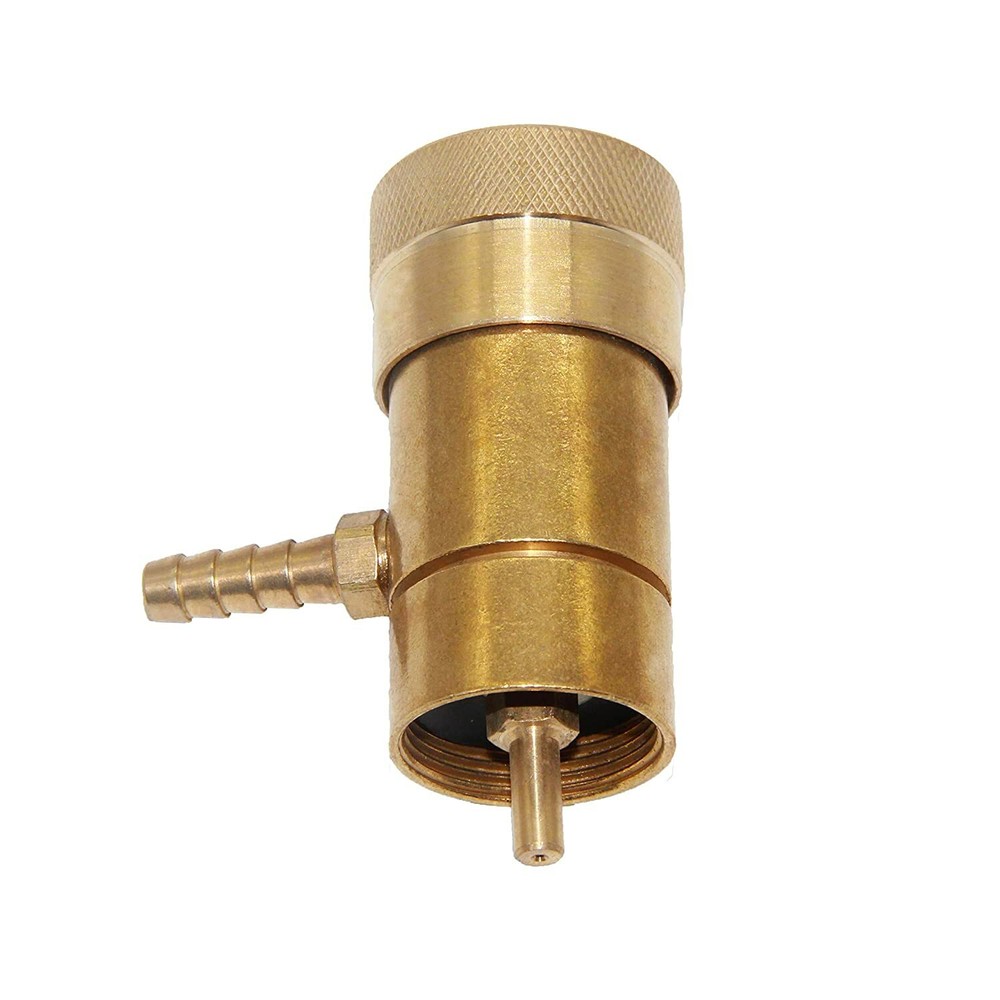 Solid Brass Oxygen Regulator Tank Valve Fit Disposable Tanks with Barb Fitting