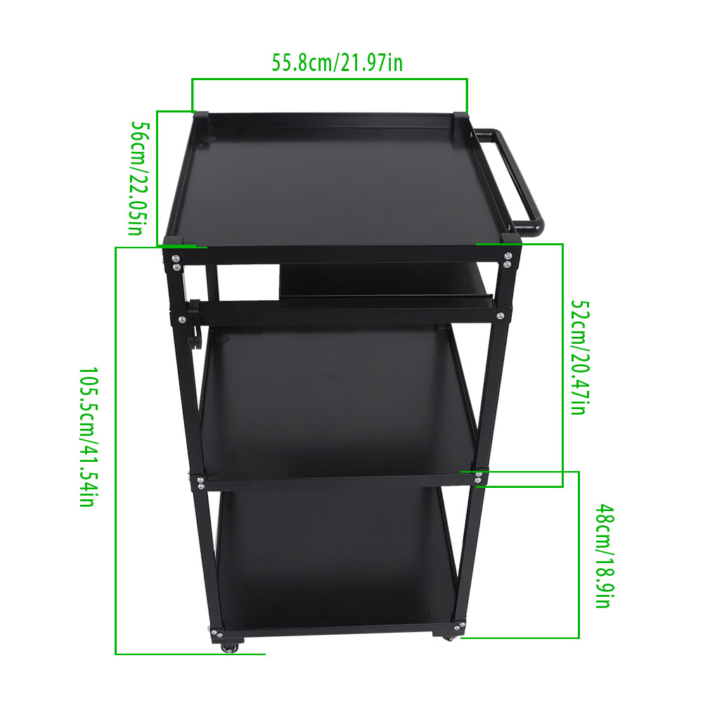 LABLT AvCart Rolling Projector Cart Shelf Laptop Printer Trolley Height Suitable
