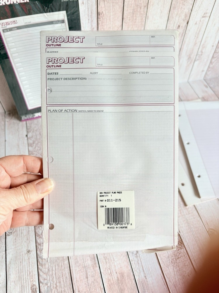 New DayRunner #011-232 #011-215 Project Planner, Things To Do & Extra Notes