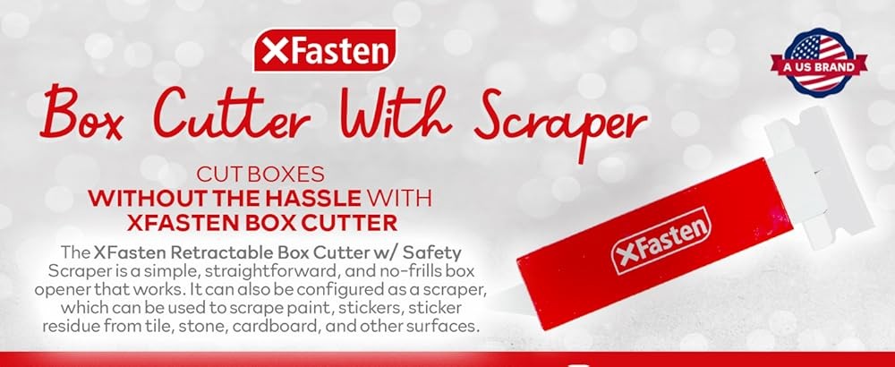 Retractable Box Cutters with Safety Scraper Bulk Cardboard and