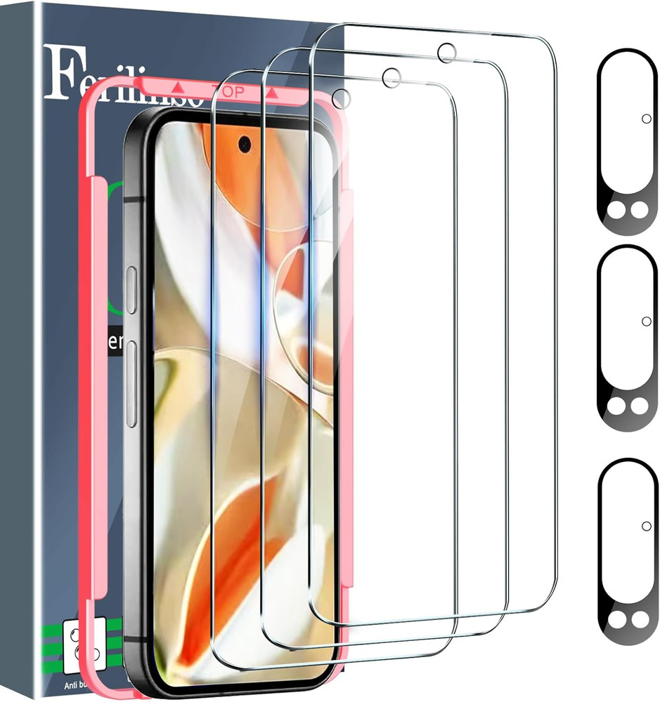 Ferilinso Full Coverage 3 Pack Screen Protector for Google Pixel 9 Pro [Phone Ca