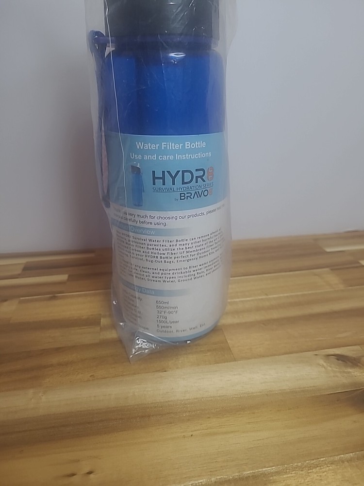 HYDR8 survival hydration series water filter bottle new drinking water filter