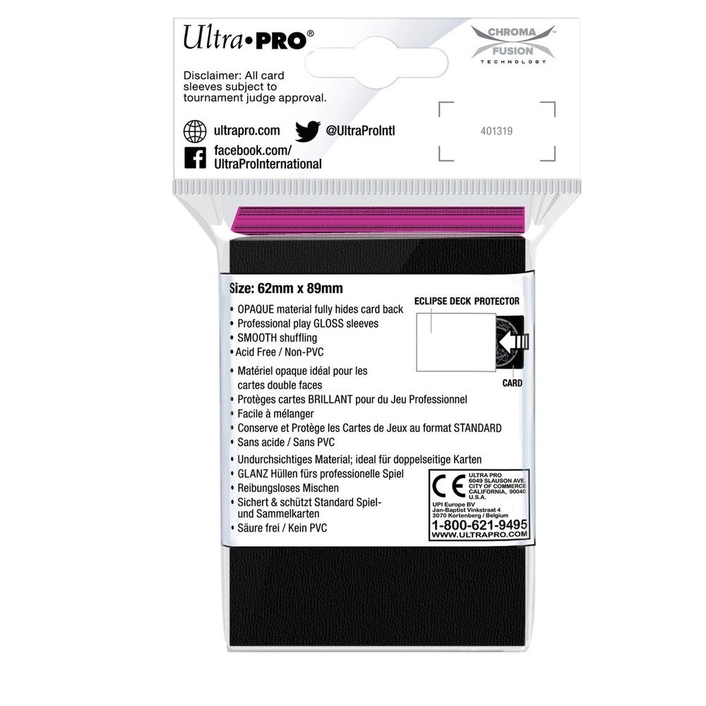 (60) Ultra Pro Eclipse PRO GLOSS HOT PINK Small Deck Protector Card Sleeves