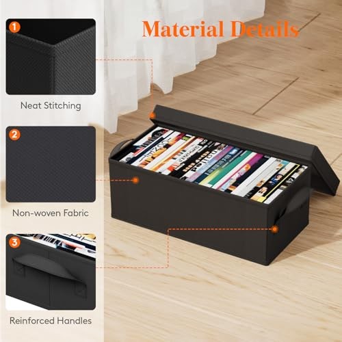 DVD Storage Box Packs, Stackable DVD Cases 15.7"L x 7.9"W x 5.7"H for DVD 4