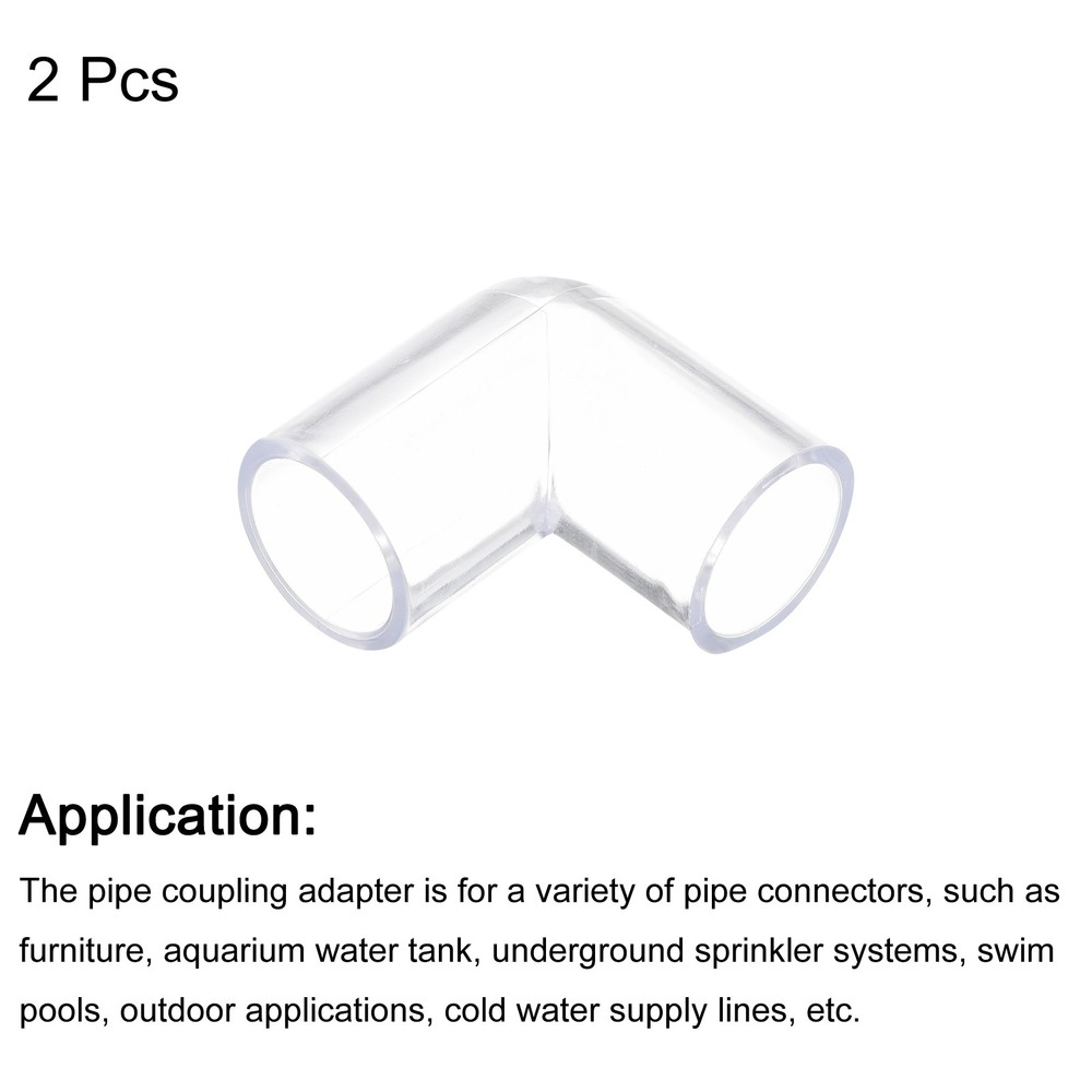2Pcs Pipe Elbow Connector, 20mm/0.79" 2 Way Elbow for Aquariums