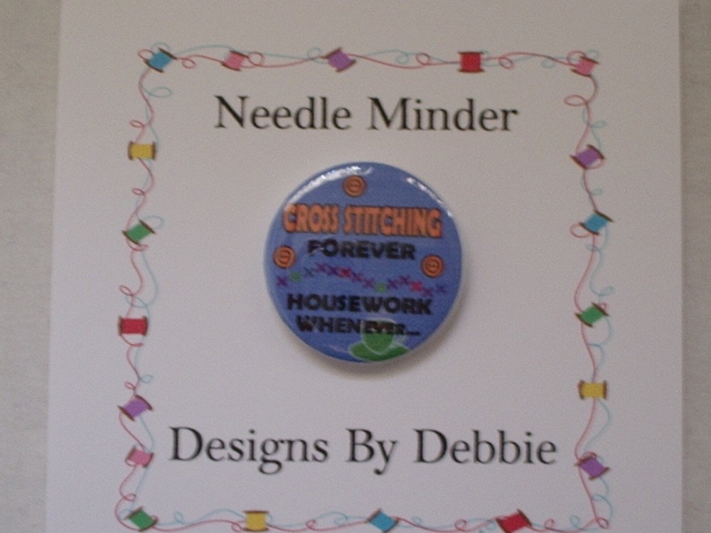 Magnetic Needle Minder Keeper Cross Stitch Button  / Fridge Magnet 