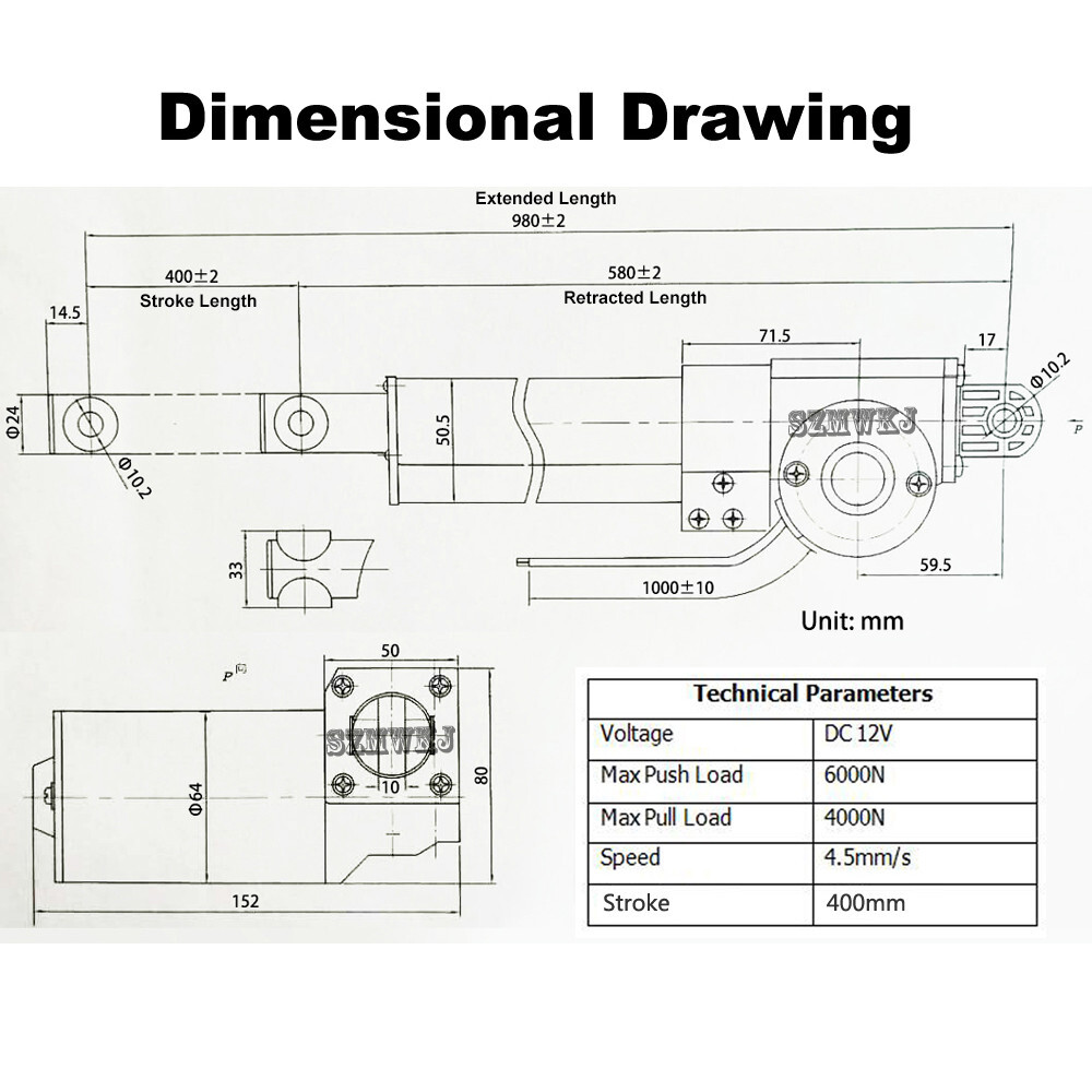 Electric LCD Solar Tracker Controller & 2*6000N 16" Linear Actuator & Anemometer