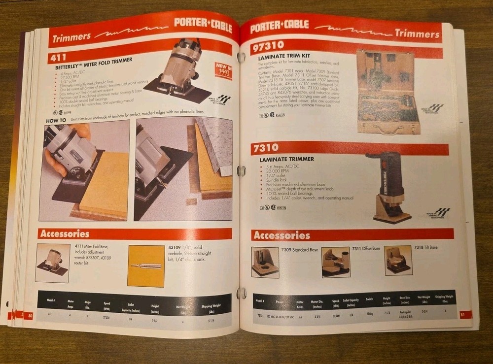 1993 Porter Cable Catalog Professional Power Tools 127 Pages Paperback