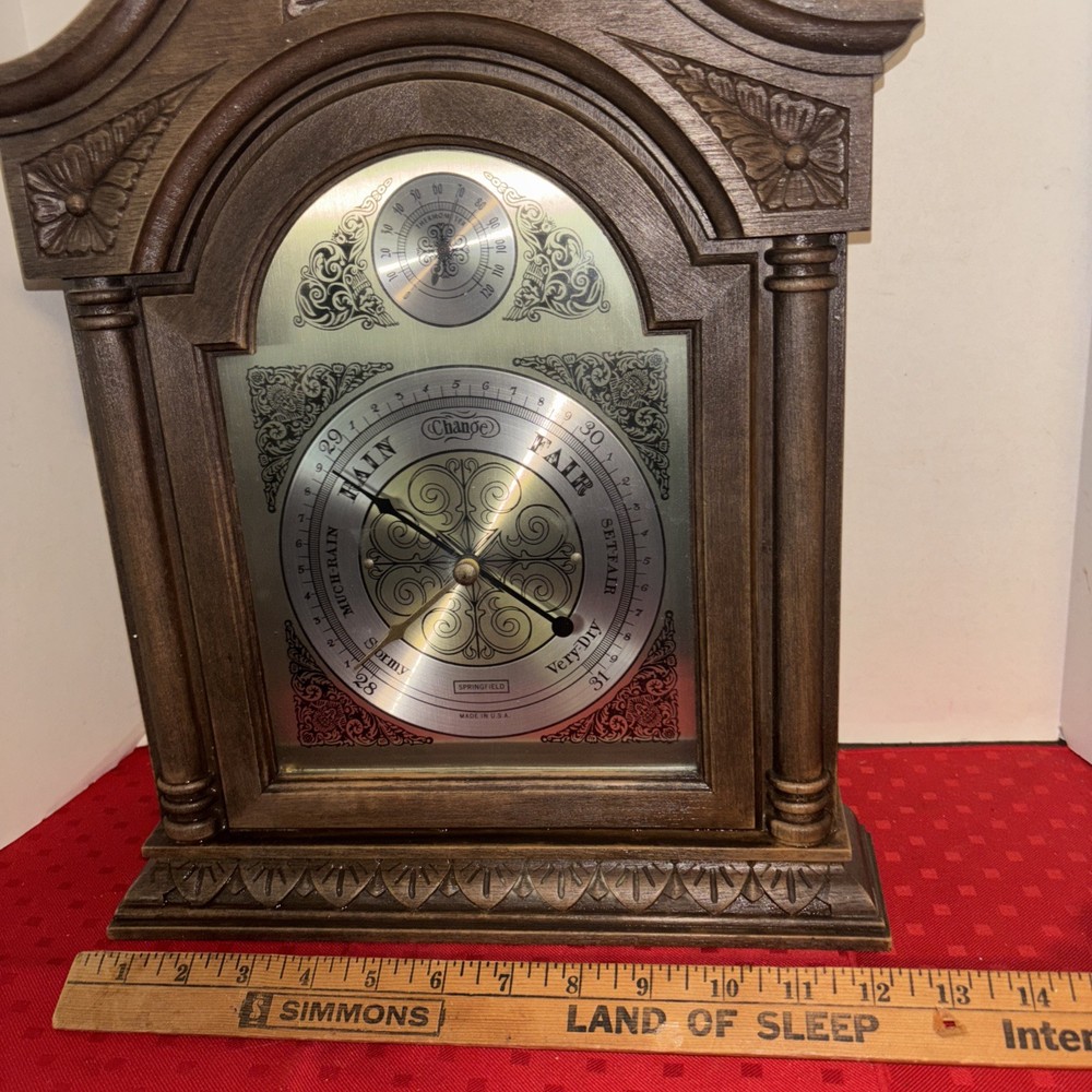 Vintage Springfield Barometer & Thermometer