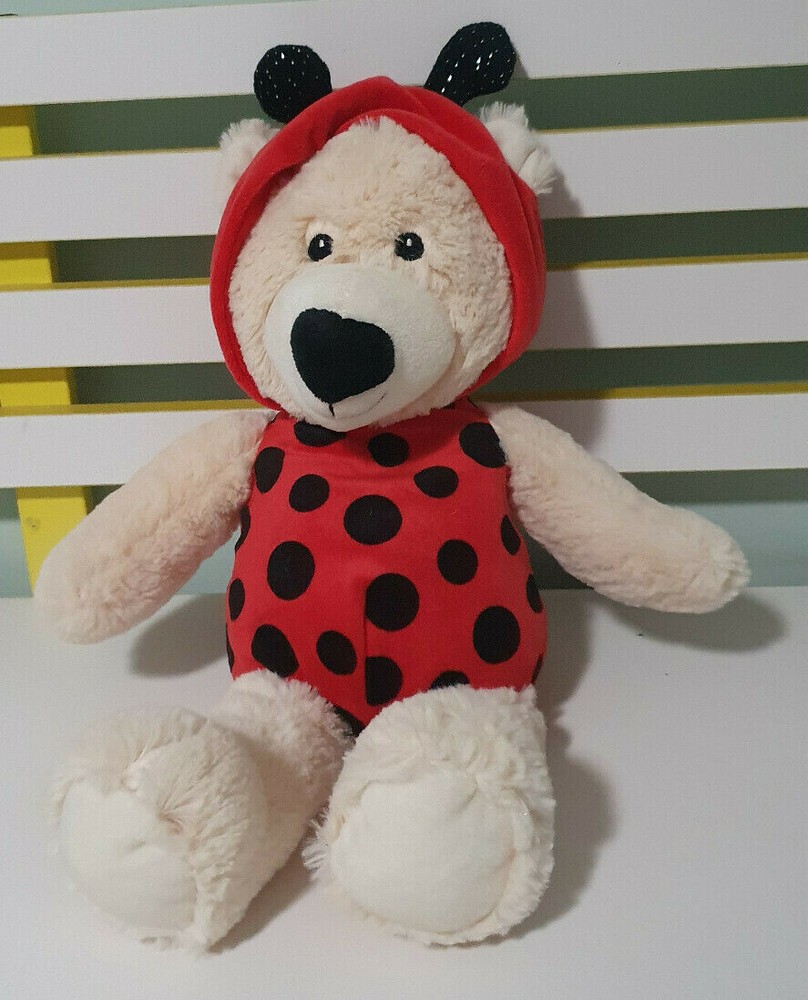 TEDDY BEAR DRESSED AS A LADY BUG VALENTINES DAY BEAR 40CM