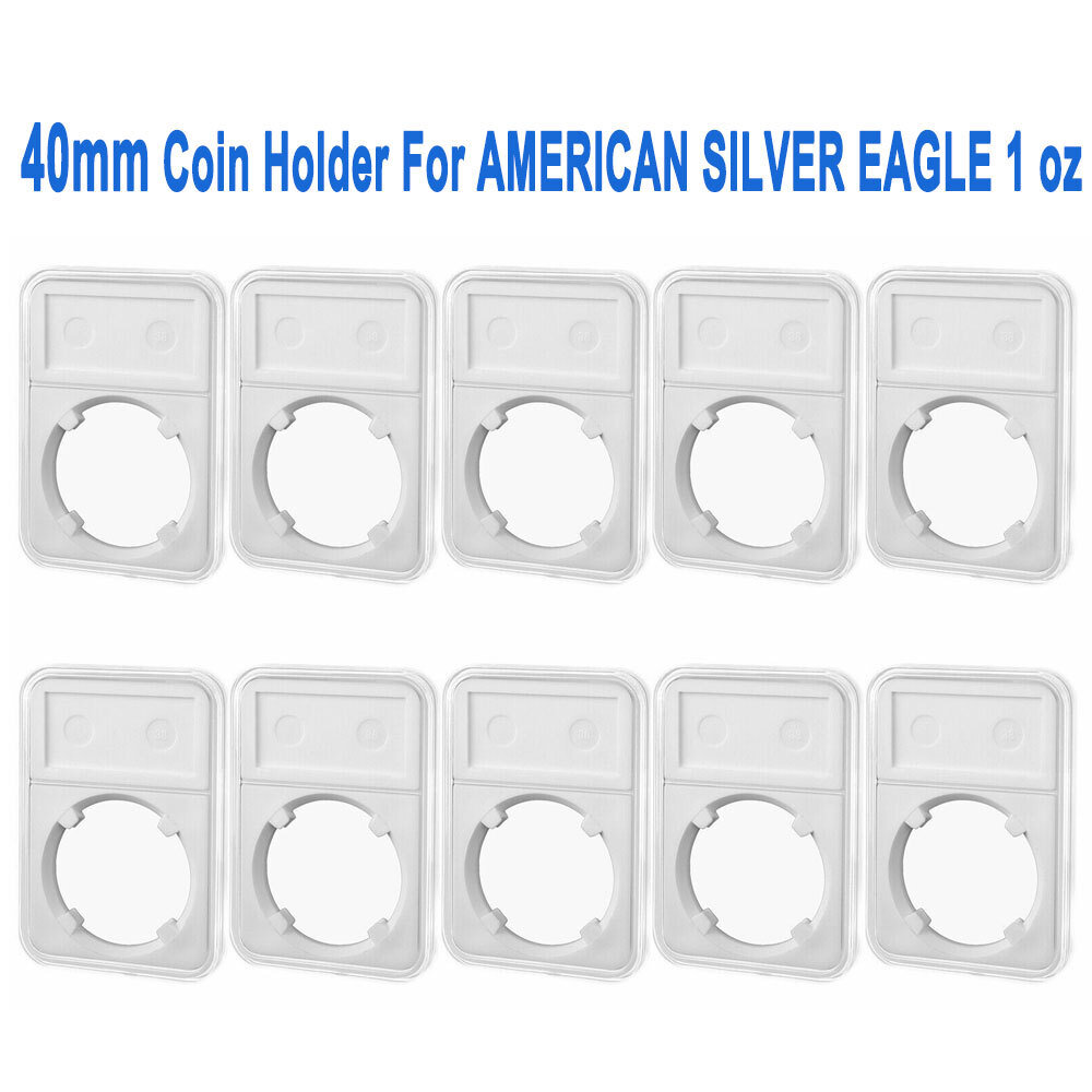 For AMERICAN SILVER EAGLE 1 oz Coins Case Slabs Display Holder Storage 40mm 10Pc
