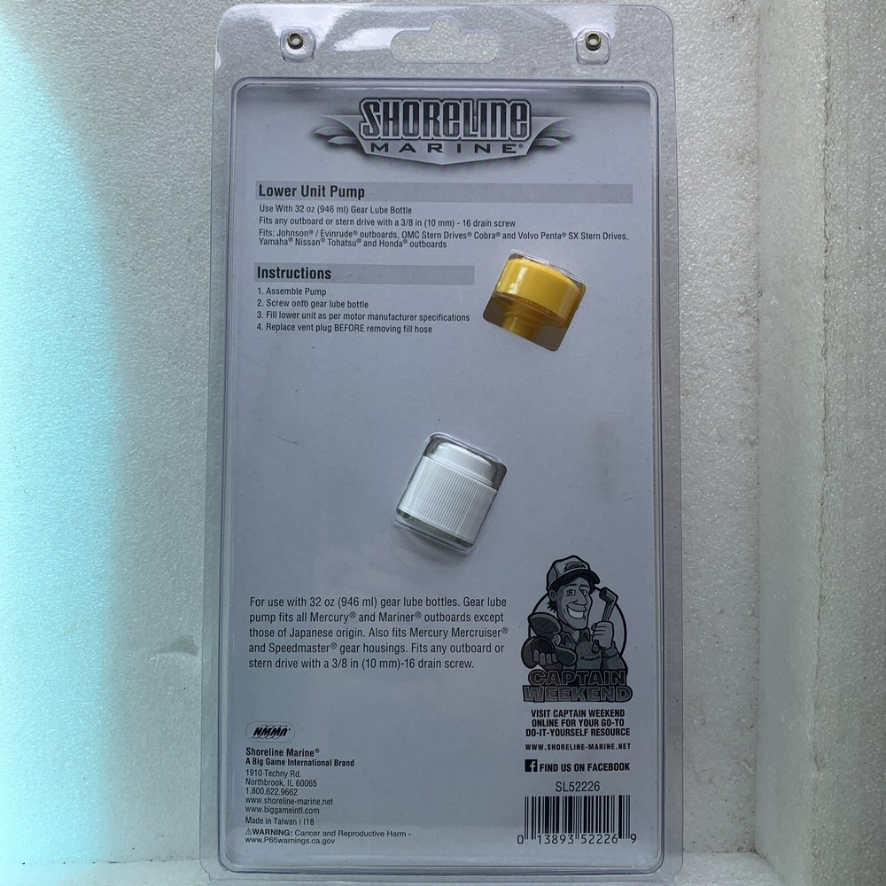 Shoreline Marine Pump Lower Unit Fill