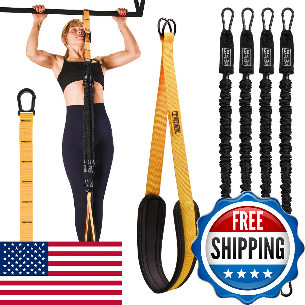 Pull Up Assistance Bands Set - 4 Heavy-Duty Pull Up Bands, Height Adjustable Str