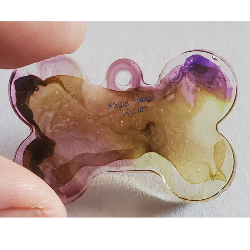Resin Pet Tag Collar Charm Backpack Accessory Zipper Pull Keyrings