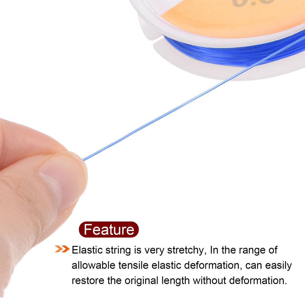 5pcs 0.5mm Elastic String Craft DIY Making Stretchy Cord Thread TPU, Blue